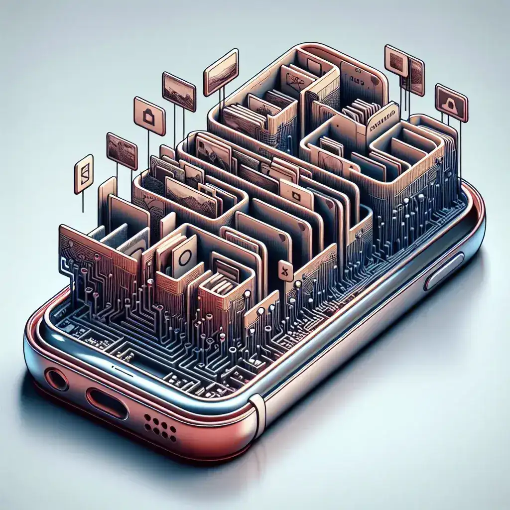 "Step-by-step guide to recovering deleted photos from smartphone's internal storage, featuring recovery software interface on phone screen."