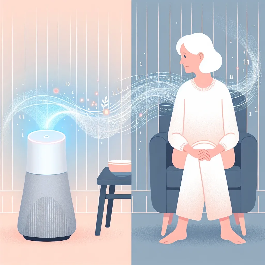 "Amazon Alexa device on a kitchen counter, showcasing AI routines designed for elder care in U.S. households, enhancing daily living and promoting independence."